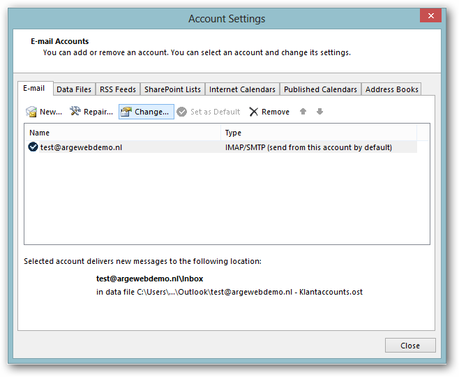 Aanpassen Bestaand E-mailaccount In Outlook | Argeweb